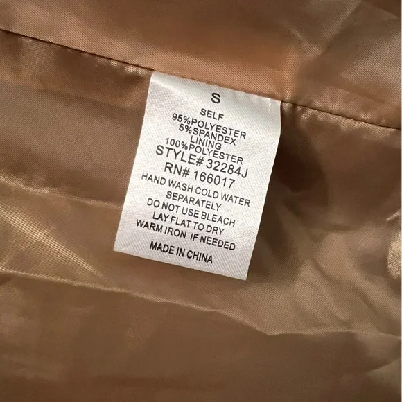 BLUE B Women’s Camel Fringe Studded Long Sleeve Blazer Jacket - Size small - Picture 4 of 8